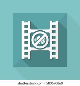 Vector illustration of single isolated mute video icon