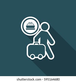 Vector illustration of single isolated navy icon