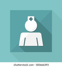 Vector illustration of single isolated nurse icon