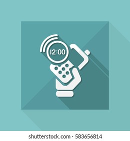Vector illustration of single isolated phone clock icon