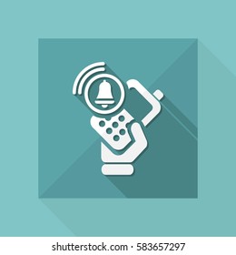 Vector illustration of single isolated phone alarm icon