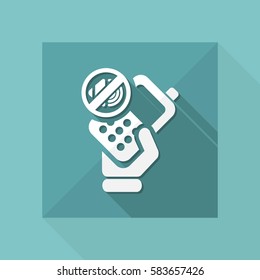 Vector illustration of single isolated phone mute icon
