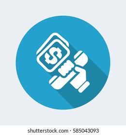Vector illustration of single isolated phone cost icon