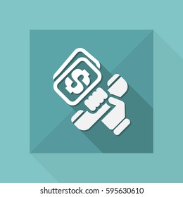 Vector illustration of single isolated phone cost icon