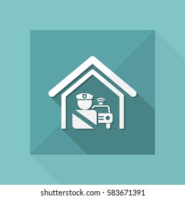 Vector illustration of single isolated police station icon
