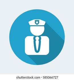 Vector illustration of single isolated police agent icon
