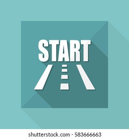 Vector illustration of single isolated race start icon