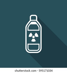Vector illustration of single isolated radioactive bottle icon 