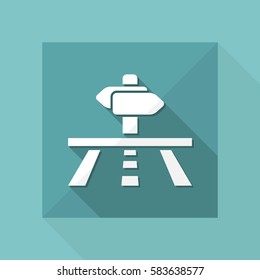 Vector illustration of single isolated road direction icon