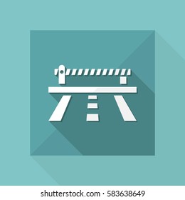 Vector illustration of single isolated road barrier icon