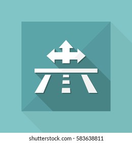 Vector illustration of single isolated road direction icon