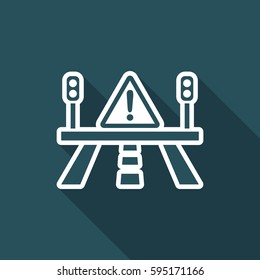 Vector illustration of single isolated road danger icon 