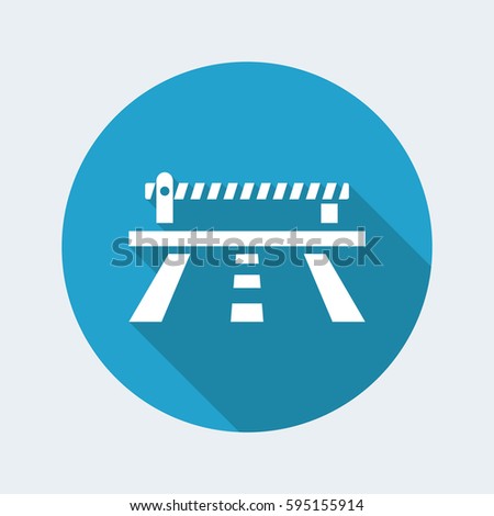 Vector illustration of single isolated road barrier icon