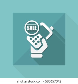 Vector illustration of single isolated sale phone icon