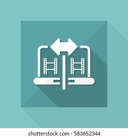 Vector illustration of single isolated sharing video icon