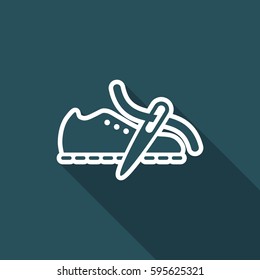 Vector illustration of single isolated shoe or repair production icon