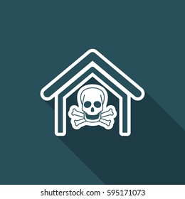 Vector illustration of single isolated skull icon 