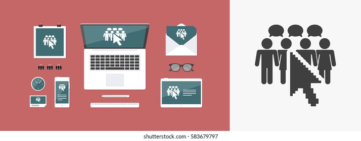 Vector illustration of single isolated social network icon