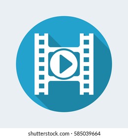 Vector illustration of single isolated video player icon