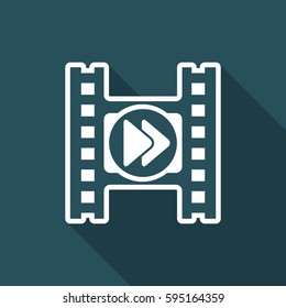 Vector illustration of single isolated video player icon