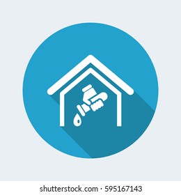 Vector illustration of single isolated water home icon