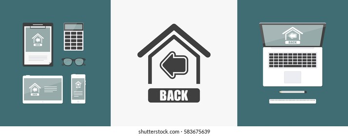 Vector illustration of single isolated web back icon