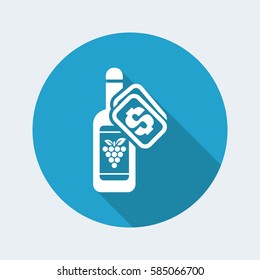 Vector illustration of single isolated wine price icon