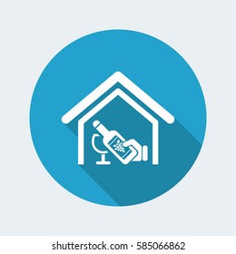 Vector illustration of single isolated wine icon