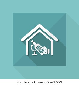Vector illustration of single isolated wine icon