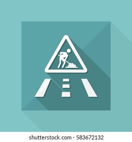 Vector illustration of single isolated work in progress icon