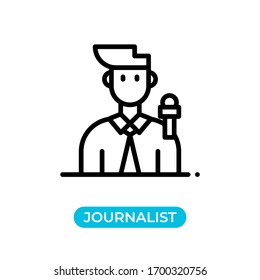 Vector Illustration Single Journalist Avatar Icon Stock Vector (Royalty ...