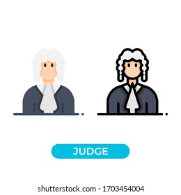 Vector illustration single judge avatar icon use 2 variations with flat and lineal color design style