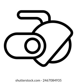 Vector illustration of a single line art stage spotlight icon, suitable for design elements