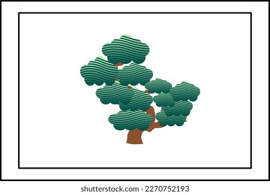 A vector illustration of a single old tree