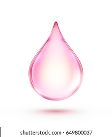 Vector Illustration Of A Single Pink Shiny liquid Soap Or Oil drop