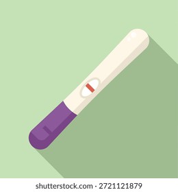 Ilustração vetorial de um único teste de gravidez positivo em um desenho plano estilizado sobre um fundo pastel