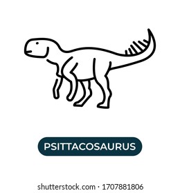 Vector illustration single psittacosaurus icon use black color with line design style