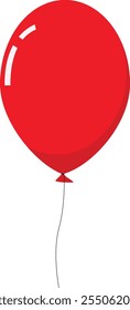 Ilustración vectorial de un solo globo rojo