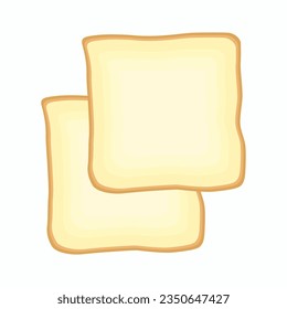 Vector illustration single or set traditional classic bread in cartoon flat style. White wheat flour baking. Crisp Loaf. Nutrition product, isolated on white background. Healthy product logo or icon
