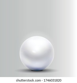Ilustración vectorial de una sola perla blanca y brillante