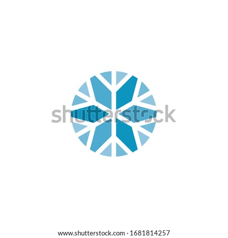 Vector illustration of single snowflake