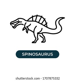 Vector illustration single spinosaurus icon use black color with line design style