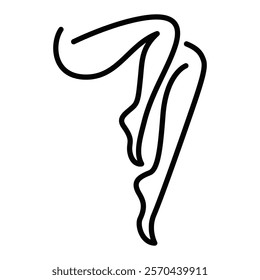Vector illustration of a single stylized woman’s leg. Editable stroke.