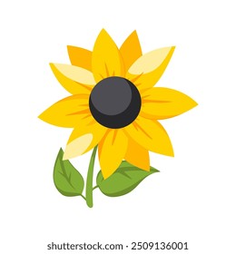 Vector illustration of a single sunflower.