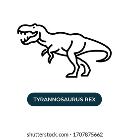 Vector illustration single tyrannosaurus rex icon use black color with line design style