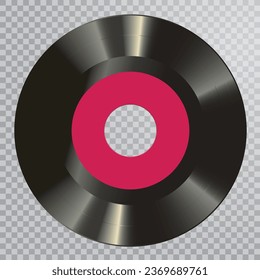 vector illustration of the single vinyl record with blank label