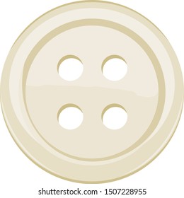 Vector illustration of single yellow clothing button