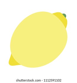 Vector illustration: single yellow  lemon fruit icon in 
flat style isolated on white background