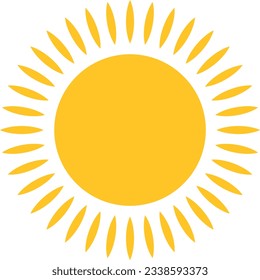 Vector illustration of a single yellow. Sunny day. Hot summer.
