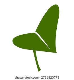 A vector illustration of a single-color leaf in a minimalist flat style. The clean shape, free of complex textures, makes this element versatile for use in icons, patterns, clipart sets, branding, web